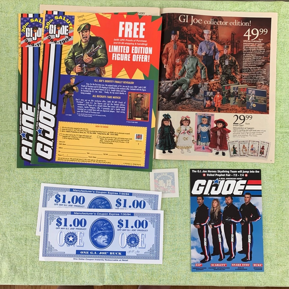 1990’s GI Joe Collector’s paperwork.